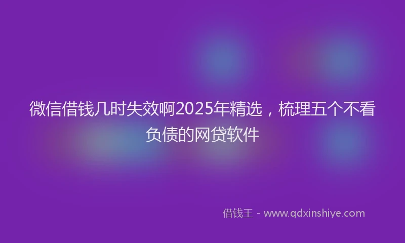 微信借钱几时失效啊2025年精选，梳理五个不看负债的网贷软件