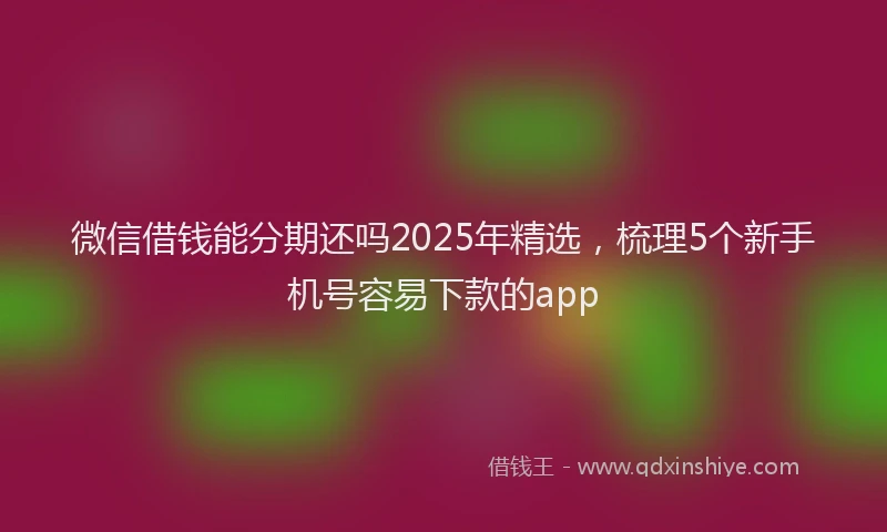 微信借钱能分期还吗2025年精选，梳理5个新手机号容易下款的app