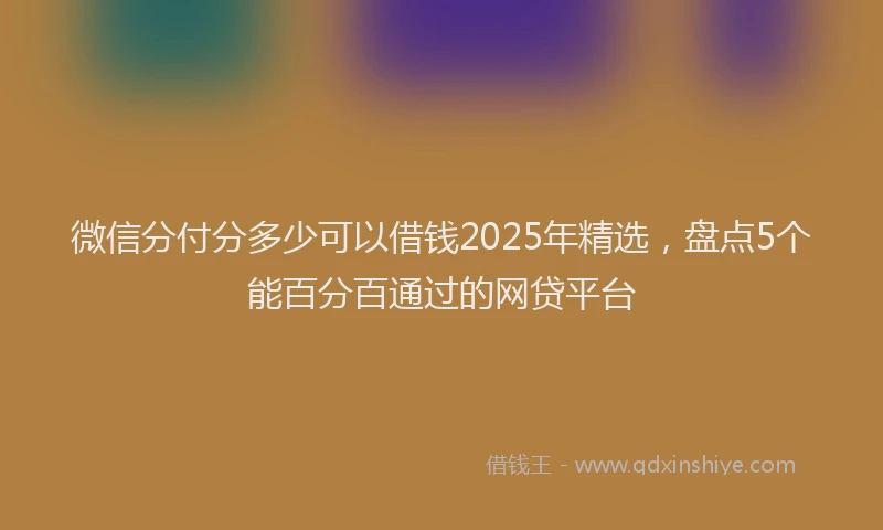 微信分付分多少可以借钱2025年精选，盘点5个能百分百通过的网贷平台