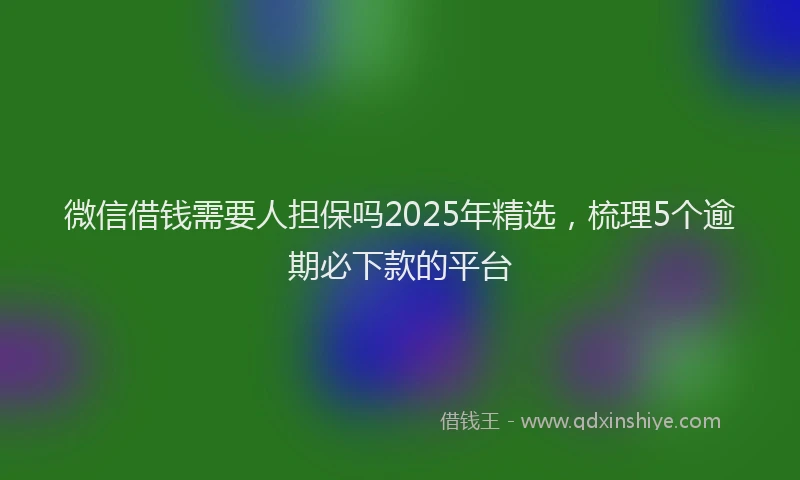 微信借钱需要人担保吗2025年精选，梳理5个逾期必下款的平台