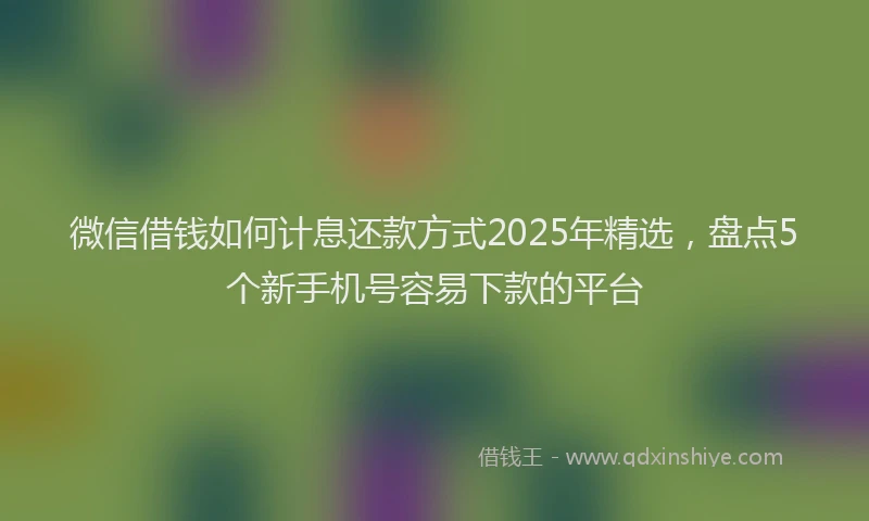 微信借钱如何计息还款方式2025年精选，盘点5个新手机号容易下款的平台