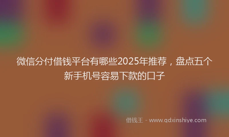 微信分付借钱平台有哪些2025年推荐，盘点五个新手机号容易下款的口子