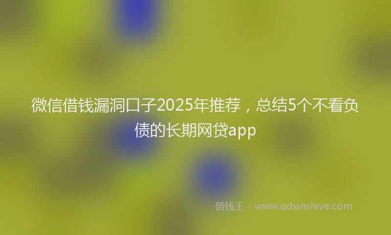 微信借钱漏洞口子2025年推荐，总结5个不看负债的长期网贷app
