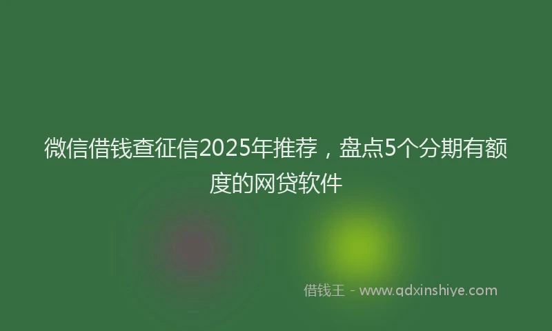 微信借钱查征信2025年推荐，盘点5个分期有额度的网贷软件