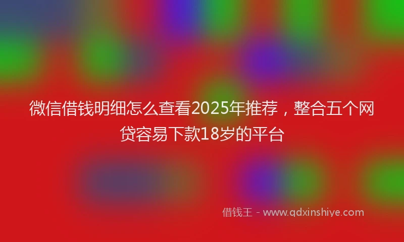 微信借钱明细怎么查看2025年推荐，整合五个网贷容易下款18岁的平台
