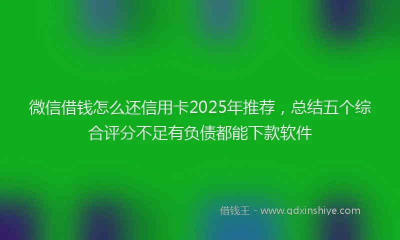 微信借钱怎么还信用卡2025年推荐，总结五个综合评分不足有负债都能下款软件
