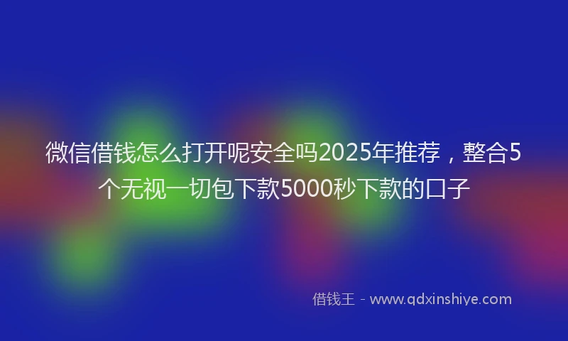 微信借钱怎么打开呢安全吗2025年推荐，整合5个无视一切包下款5000秒下款的口子