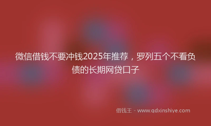 微信借钱不要冲钱2025年推荐，罗列五个不看负债的长期网贷口子
