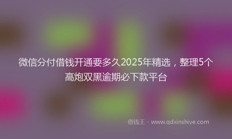 微信分付借钱开通要多久2025年精选，整理5个高炮双黑逾期必下款平台