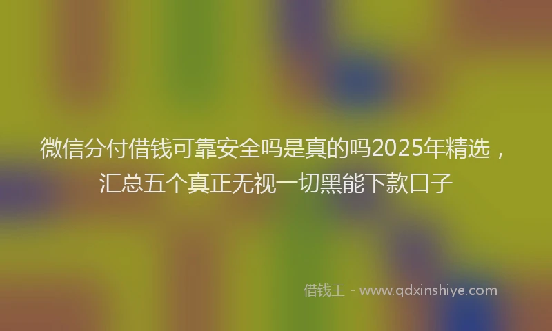 微信分付借钱可靠安全吗是真的吗2025年精选，汇总五个真正无视一切黑能下款口子