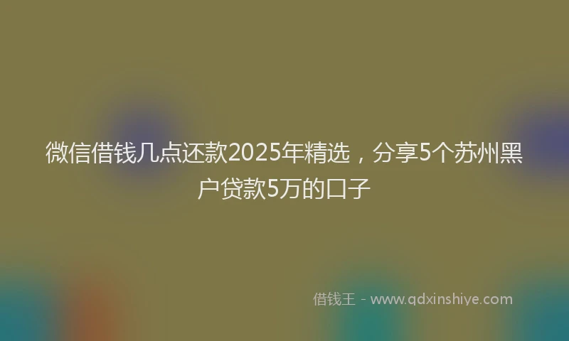 微信借钱几点还款2025年精选，分享5个苏州黑户贷款5万的口子