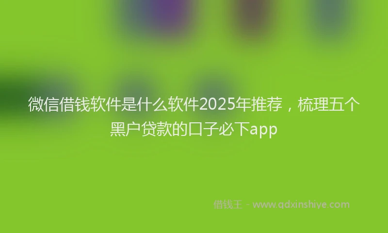 微信借钱软件是什么软件2025年推荐，梳理五个黑户贷款的口子必下app