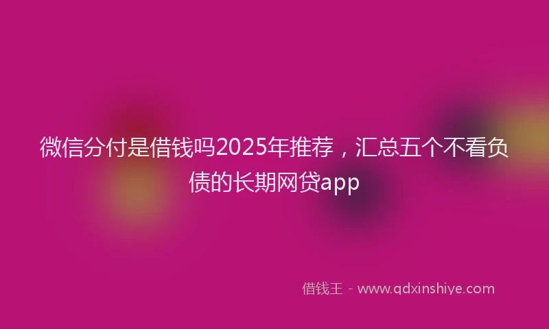 微信分付是借钱吗2025年推荐，汇总五个不看负债的长期网贷app