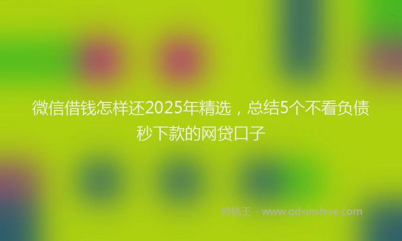 微信借钱怎样还2025年精选，总结5个不看负债秒下款的网贷口子