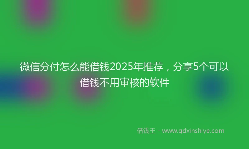 微信分付怎么能借钱2025年推荐，分享5个可以借钱不用审核的软件