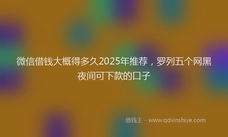 微信借钱大概得多久2025年推荐，罗列五个网黑夜间可下款的口子