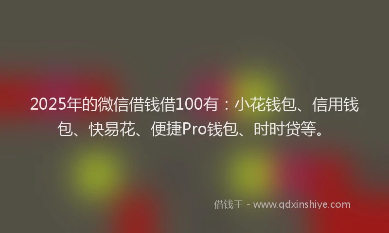 2025年的微信借钱借100有：小花钱包、信用钱包、快易花、便捷Pro钱包、时时贷等。