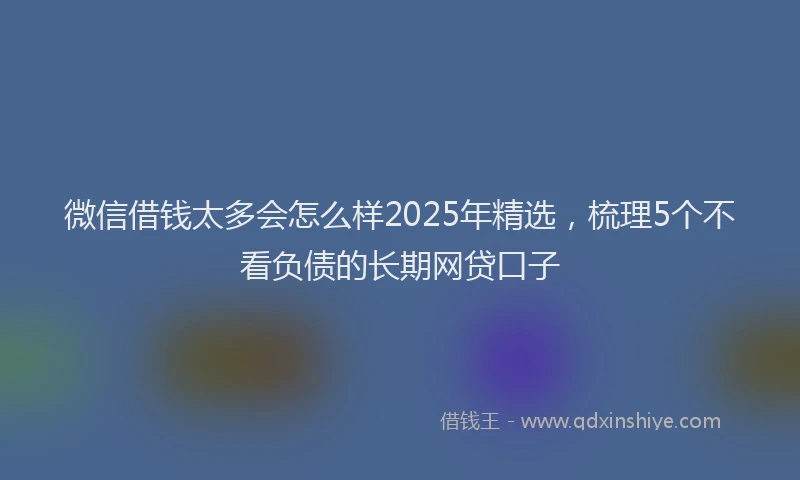 微信借钱太多会怎么样2025年精选，梳理5个不看负债的长期网贷口子