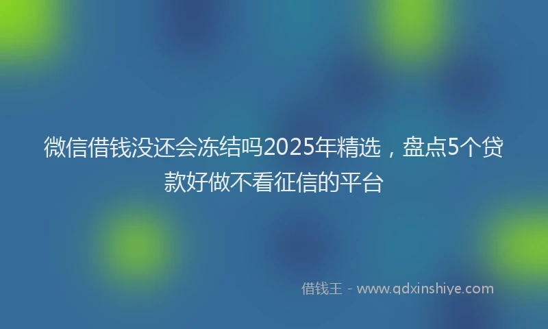 微信借钱没还会冻结吗2025年精选，盘点5个贷款好做不看征信的平台