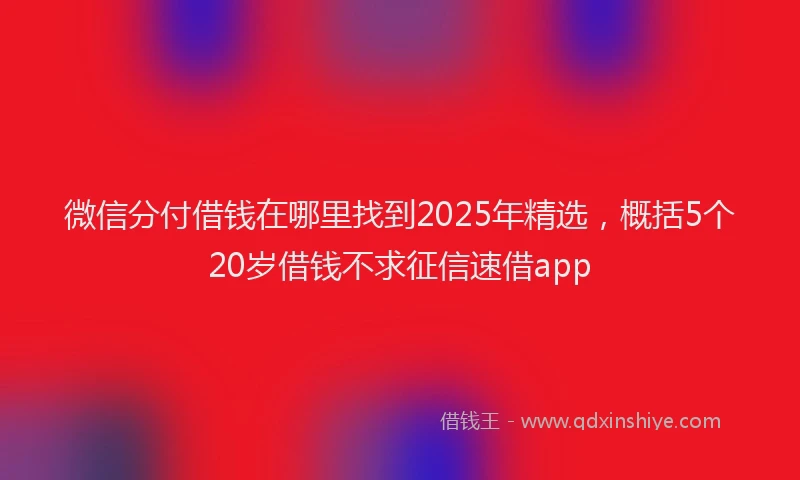 微信分付借钱在哪里找到2025年精选，概括5个20岁借钱不求征信速借app