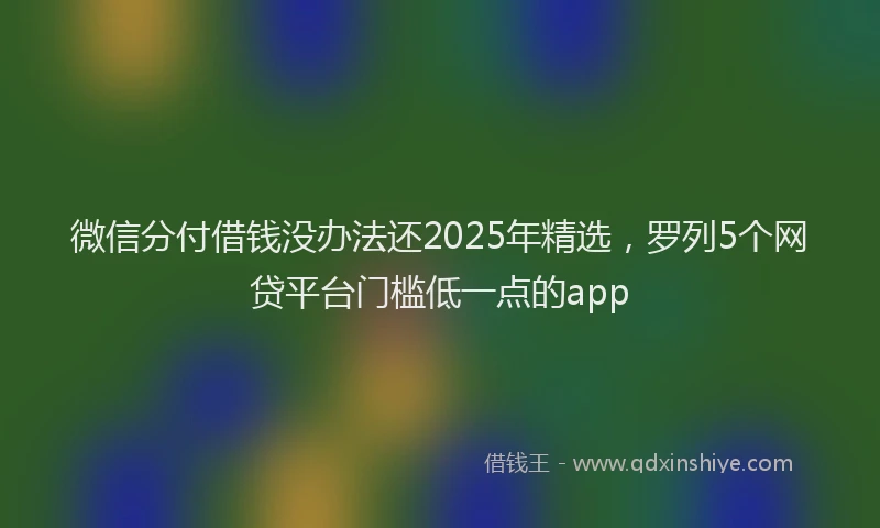 微信分付借钱没办法还2025年精选，罗列5个网贷平台门槛低一点的app