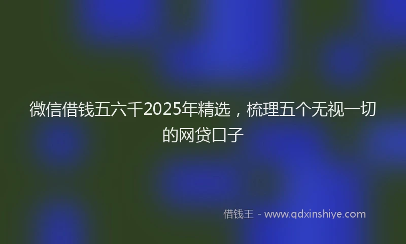微信借钱五六千2025年精选，梳理五个无视一切的网贷口子