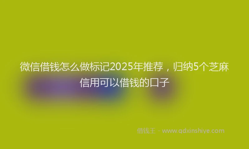 微信借钱怎么做标记2025年推荐，归纳5个芝麻信用可以借钱的口子