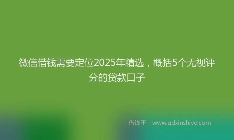 微信借钱需要定位2025年精选，概括5个无视评分的贷款口子