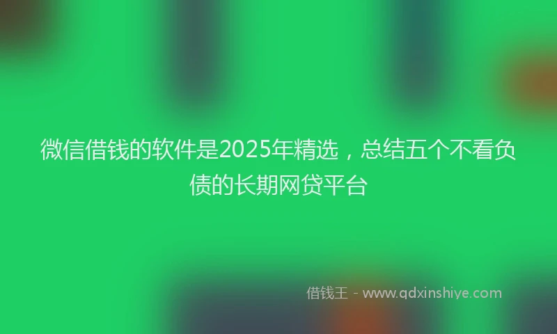 微信借钱的软件是2025年精选，总结五个不看负债的长期网贷平台