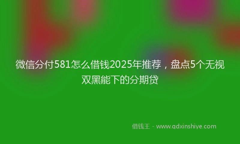 微信分付581怎么借钱2025年推荐，盘点5个无视双黑能下的分期贷