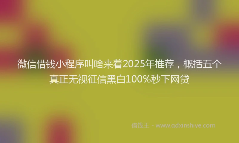 微信借钱小程序叫啥来着2025年推荐，概括五个真正无视征信黑白100%秒下网贷
