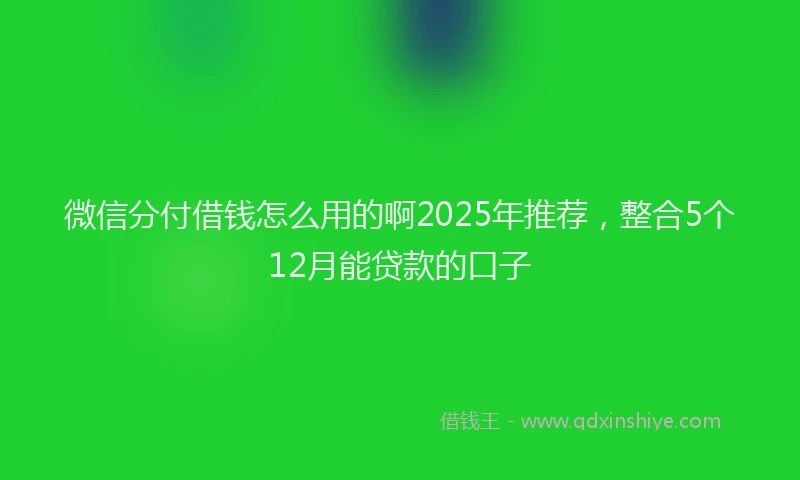 微信分付借钱怎么用的啊2025年推荐，整合5个12月能贷款的口子