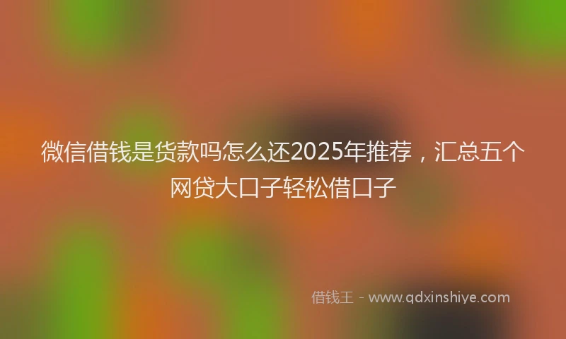 微信借钱是货款吗怎么还2025年推荐，汇总五个网贷大口子轻松借口子