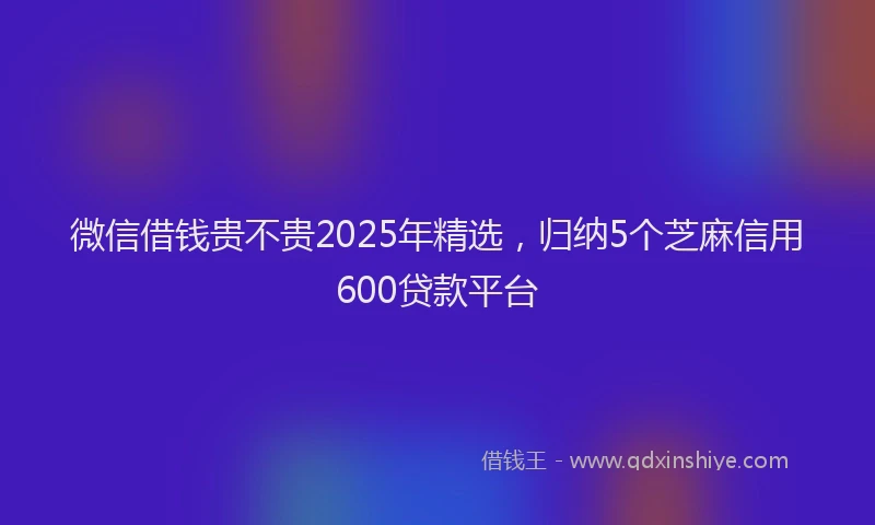 微信借钱贵不贵2025年精选，归纳5个芝麻信用600贷款平台