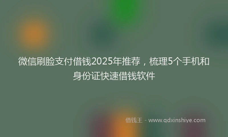 微信刷脸支付借钱2025年推荐，梳理5个手机和身份证快速借钱软件