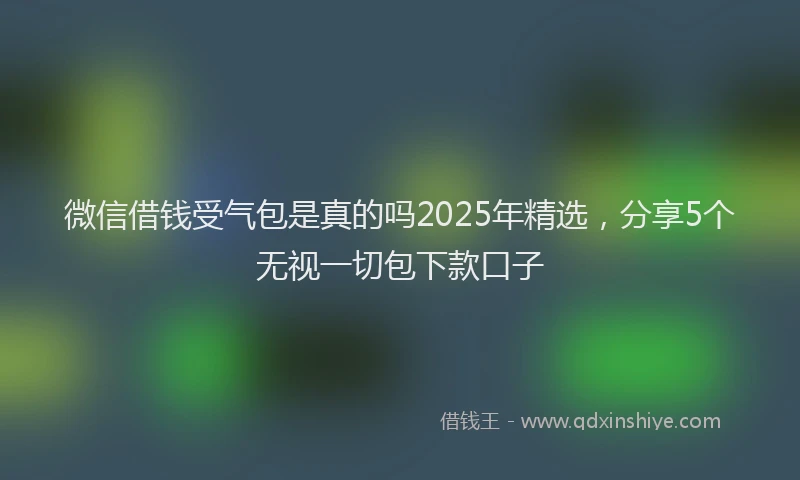 微信借钱受气包是真的吗2025年精选，分享5个无视一切包下款口子