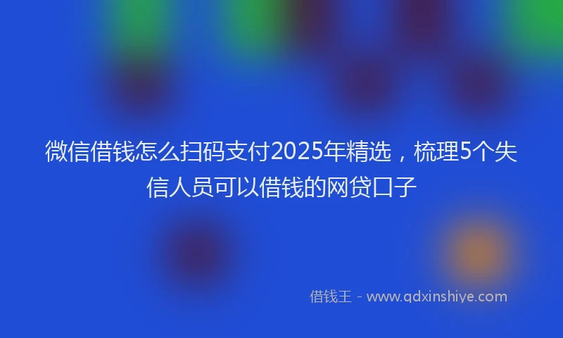 微信借钱怎么扫码支付2025年精选，梳理5个失信人员可以借钱的网贷口子