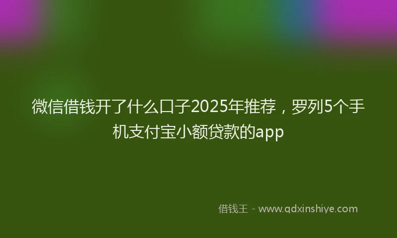 微信借钱开了什么口子2025年推荐，罗列5个手机支付宝小额贷款的app