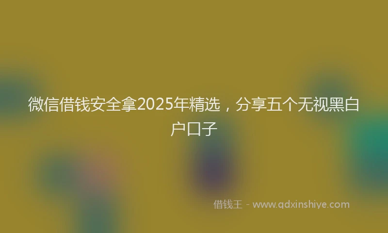微信借钱安全拿2025年精选，分享五个无视黑白户口子