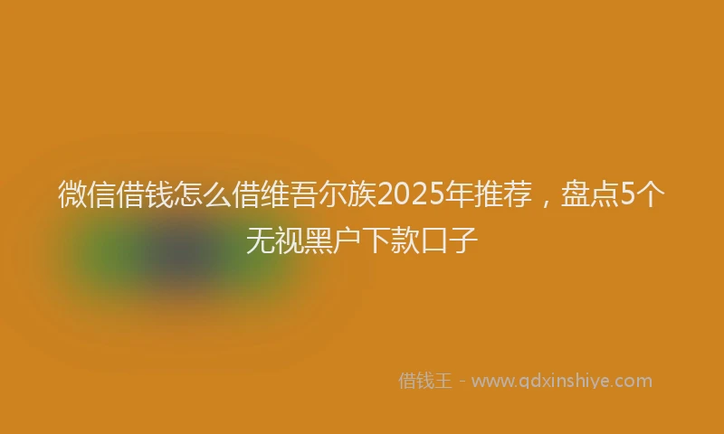 微信借钱怎么借维吾尔族2025年推荐，盘点5个无视黑户下款口子