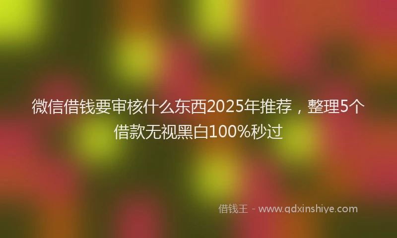 微信借钱要审核什么东西2025年推荐，整理5个借款无视黑白100%秒过