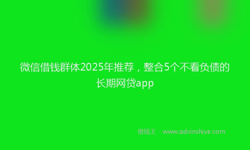 微信借钱群体2025年推荐，整合5个不看负债的长期网贷app