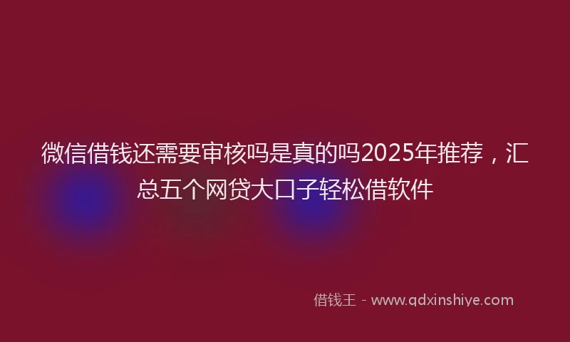 微信借钱还需要审核吗是真的吗2025年推荐，汇总五个网贷大口子轻松借软件