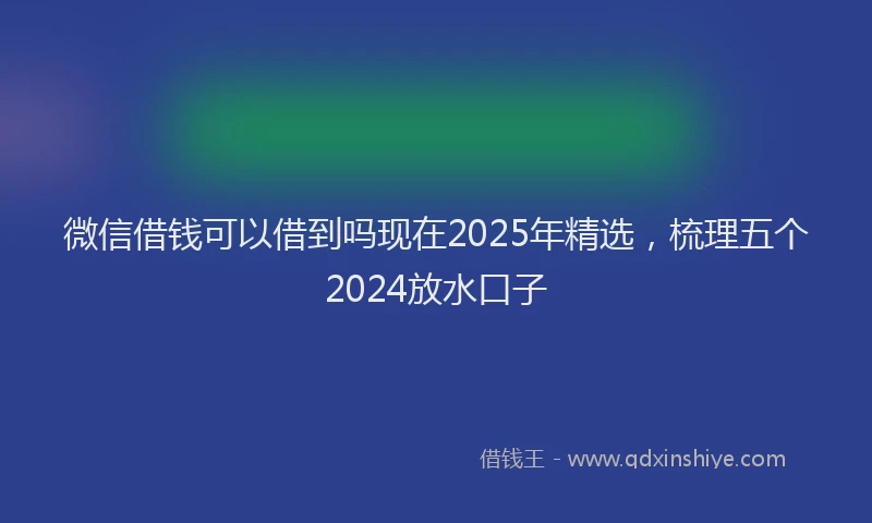 微信借钱可以借到吗现在2025年精选，梳理五个2024放水口子
