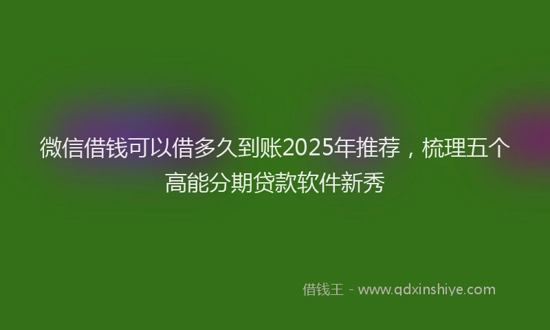 微信借钱可以借多久到账2025年推荐，梳理五个高能分期贷款软件新秀