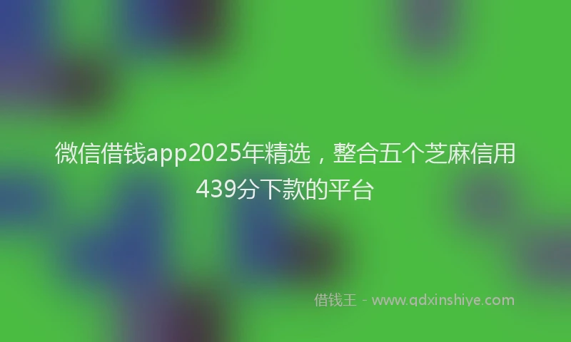 微信借钱app2025年精选，整合五个芝麻信用439分下款的平台