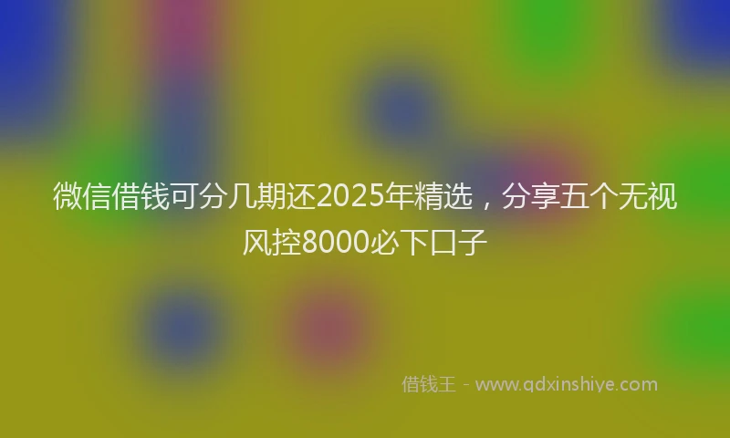 微信借钱可分几期还2025年精选，分享五个无视风控8000必下口子