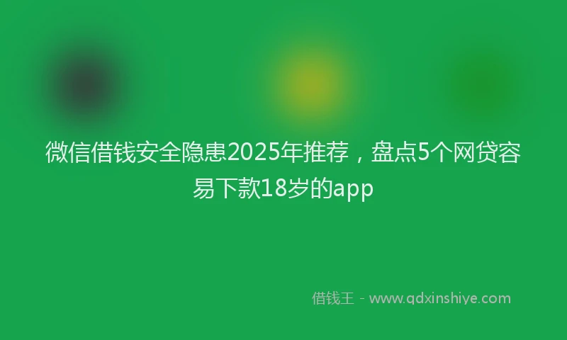 微信借钱安全隐患2025年推荐，盘点5个网贷容易下款18岁的app