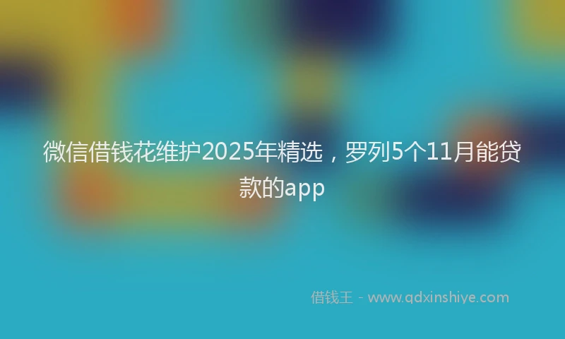 微信借钱花维护2025年精选，罗列5个11月能贷款的app