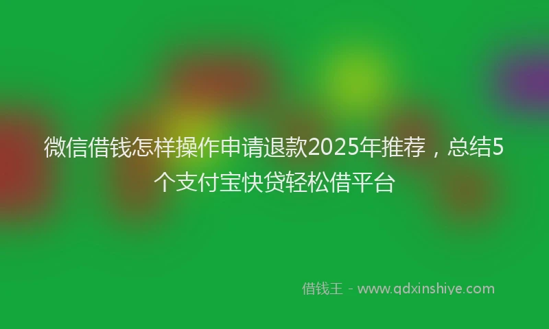 微信借钱怎样操作申请退款2025年推荐，总结5个支付宝快贷轻松借平台